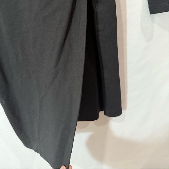 French Connection‎ Dress Faux Wrap Side Zipper Stretch Body Con Black Size 4 - Picture 7 of 11